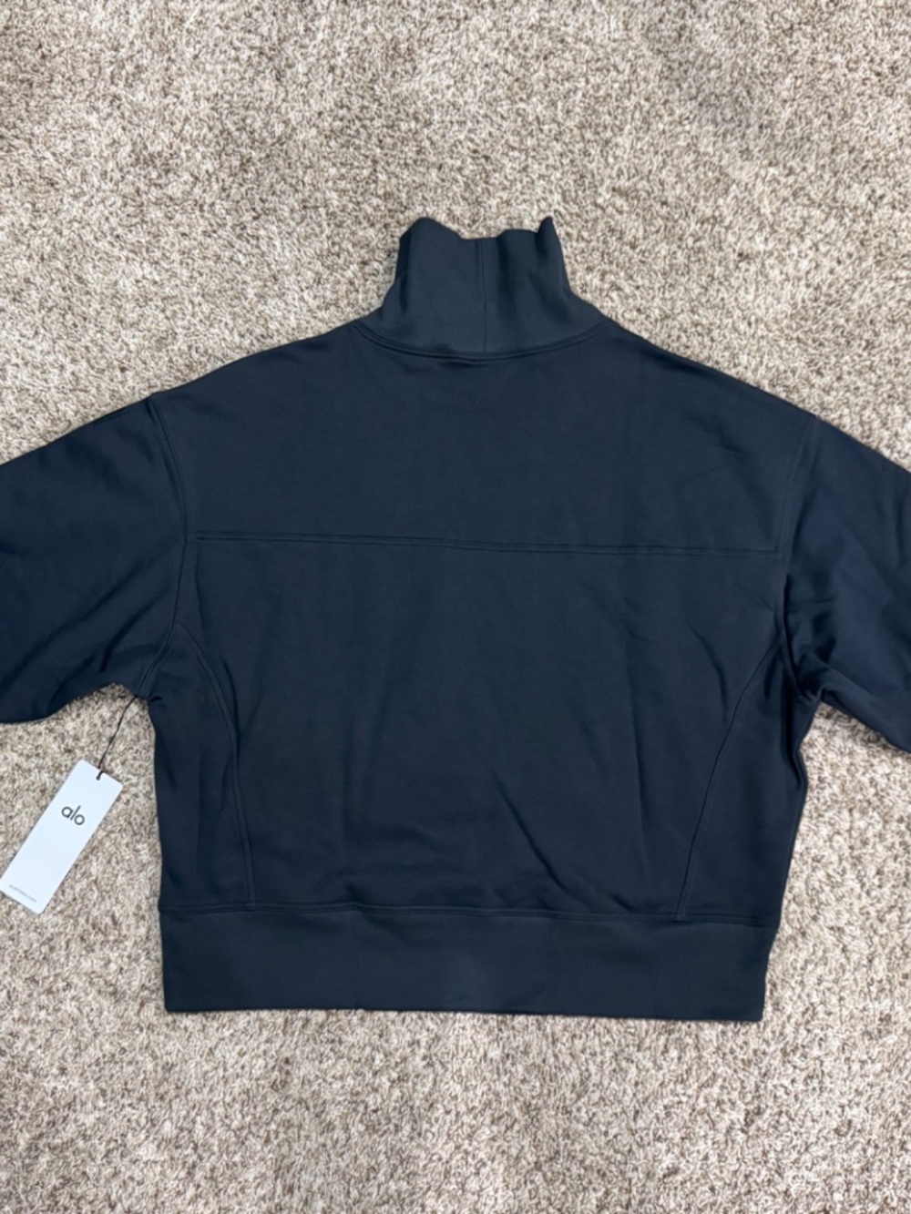ALO Yoga Hazy Mock Neck Pullover in Anthracite size Medium - Picture 8 of 8